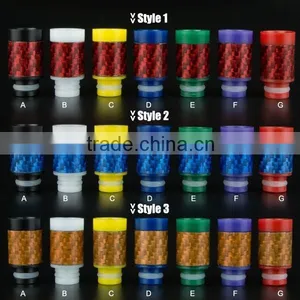 New Design Colorful Carbon Fiber Drip Tip E-cigarette Drip Tip Large in Stock thumbnail-1