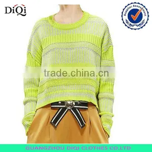 Geometry Stripe Pattern Loose Pullover Short Sweater thumbnail-1