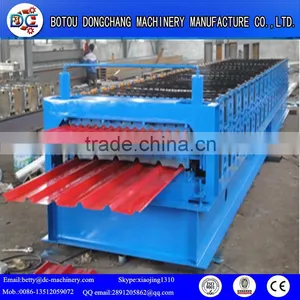 CNC Trapezoidal Profile Color Steel Roof Panel Single Cold Roll Forming Machine thumbnail-1
