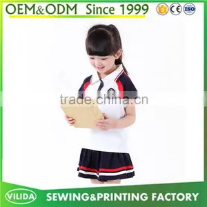 High Quality Kindergarten Uniform New Designs Primary School Uniform Polo Shirt and Shorts or Skirt thumbnail-5