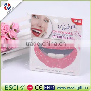 New 2016 Body Painted TemporaryTattoo Fashion Stickers Mouthed Lip Shape Lip Prints A Spoof Arm thumbnail-2