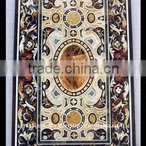 Marble Stone Inlaid Antique Dining Table Tops Pietre Dure Art Work thumbnail-1