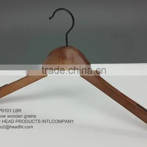 The HEAD Deep Color Curved Wooden Hanger Large Size High Quality Top Hanger for Wholesale thumbnail-4