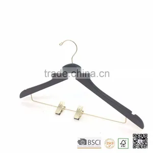 Brown Bamboo Eco Friendly Recycling Coat Clips Hanger for Cloth thumbnail-2
