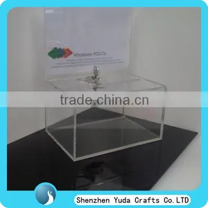 Tabletop Clear Acrylic Diy Money Donation Box With Lock thumbnail-1