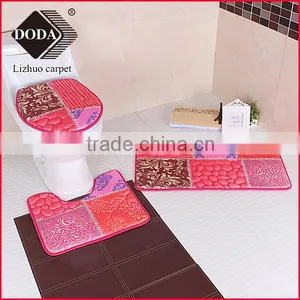 New Design Flower Printing Embossing 100% Polyester Shaggy Carpet /bath Mat thumbnail-1