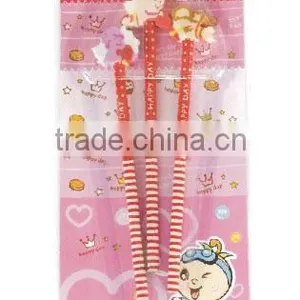 3 pc Funky Color Penci Lwith Eraser at Top thumbnail-1