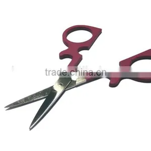 Wine Red Rubber Blasting Pattern Cosmetic Scissor thumbnail-4