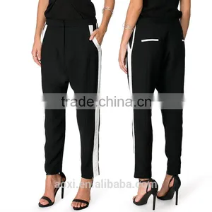 Hot Sale New Products New Design Contrast Side Stripes Fashion Tapered Lady Work Pants thumbnail-1