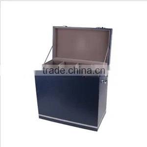 Wholesale Custom 8 Bottles of Red Wine Champagne Boxes, Black Leather Gift Box thumbnail-1