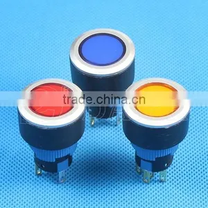 LAS1-AWY-11IM Flat Shape Waterproof Solder Terminal Push Button Switch 22mm thumbnail-5