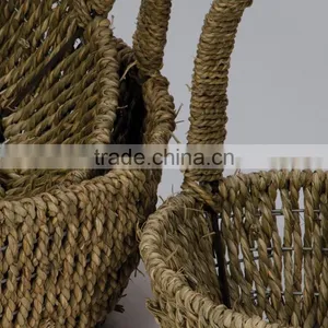 Set of 3 Seagrass Woven Hanging Basket Flower Decorative Gift Basket thumbnail-4