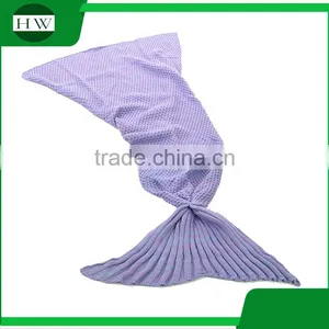 China Supplier Low MOQ Kids Children Knitted Mermaid Tail Blanket thumbnail-1