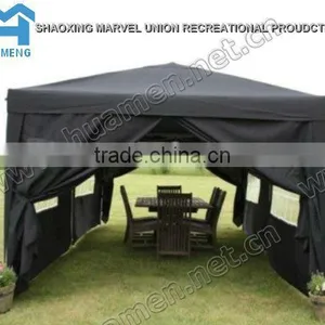 Black Polyester Folding Gazebo With Windows 3x3m thumbnail-1