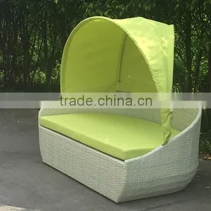New Style Outdoor Rattan Sun Bed With Canopy thumbnail-4