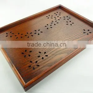 Hollow Carved Wooden Tea Tray thumbnail-2