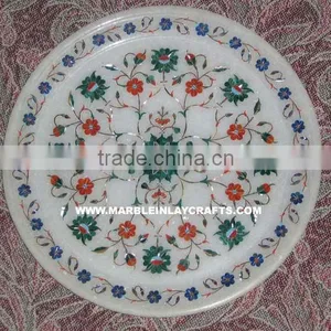 Exclusive White Marble Inlay Plates Exclusive thumbnail-1