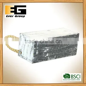 Rectangle Shape Wooden Pot Planters With Rope Handles thumbnail-5