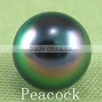 Perfect AAA 12-13mm Peacock Round Tahitian Loose Pearls thumbnail-1