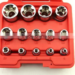 14pcs 1/4 3/8 and 1/2 Drive E-type Socket Set Star Socket Wrench thumbnail-2