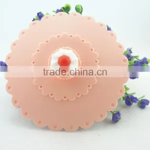 Food Grade Silicone Rubber Anti-dust Airtight Seal Silicone Drink Cup Lids With Cake Shape thumbnail-1