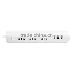 Pisen 1.8m 6ft Cable Fast Charging 3 Outles Power Strip With 1A 2.4A 2.4A 3 USB Charger thumbnail-3