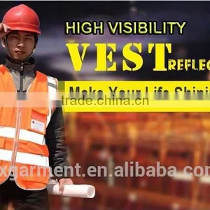 2017 ZX Men's Reflective Tape Workwear Working Vest thumbnail-3