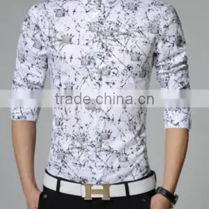 High Quality Custom Men Shirts Pure White Slim Fit Mens Dress Shirts thumbnail-1
