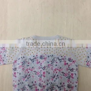 Girl's Cotton Printing Cardigan Sweater With Hotfix Rhinestone thumbnail-4