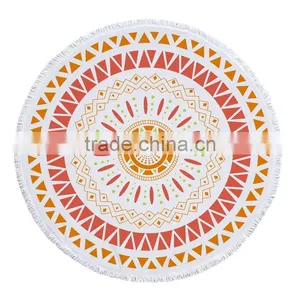 2017 Funny Adult&Kids Printed Velour Round Beach Towels With Tassels Wholesale thumbnail-6