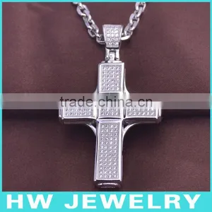 HWMCP1292 Micro Pave Setting Lampwork Glass Cross Pendant thumbnail-1