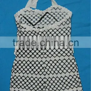 Black White Crochet Swimsuit thumbnail-1