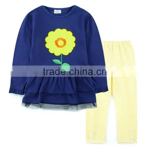 New Design Children Wear Girls Clothes Spring Kids Clothing Sets T-shirt+pants Suit Casual Children Clothing Set thumbnail-1