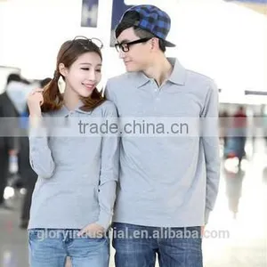 New Design Couple Long Sleeve Pique Polo Shirt thumbnail-2