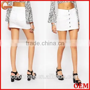 Five Pocket Styliny Denim Skirt Women Button Placket Hot Skirts thumbnail-1