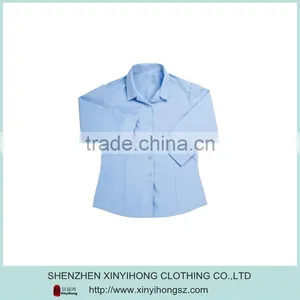 Blue Color Cotton With Spandex Loose Long Sleeve Shirts Fashion thumbnail-1
