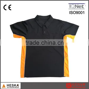 Mens Cooldry Work T-shirt 100% Polyester Safety Orange Polo Shirt thumbnail-1