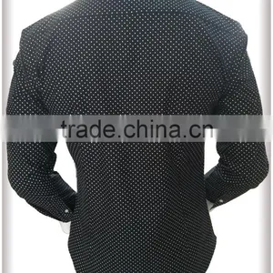 2017 Men's Polka Dot Casual Roll Collar Shirts thumbnail-3