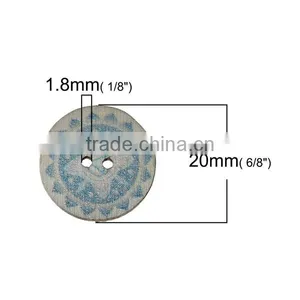 Wood Sewing Buttons Scrapbooking 2 Holes Round At Random Chakra Pattern 20mm Dia thumbnail-2