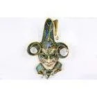Female Red Venetian Jester Mask Handmade With Jester Face Mask thumbnail-1