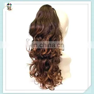 Brown Color Long Curly Drawstring Ponytail Hair Extension HPC-0123 thumbnail-1