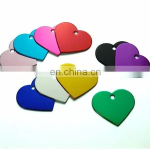 Heart Shape Front Back Engraving Aluminum Pet ID Tags for Dogs and Cats thumbnail-1