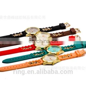 Best Sell Geneva Silicone Rubber Jelly Gel Quartz Sports Wrist Watch thumbnail-4