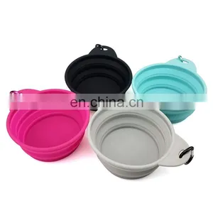Travel Dog Bowl Convenience Feeder for Dogs,folding Bowl Silicon Material With Hook Portable Dog Bowl thumbnail-5