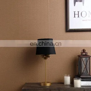 Creative Design Coconut Palm Shape Resin Gold Standing Lamps With Black Lint Lampshade thumbnail-2