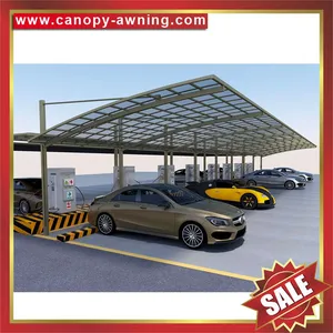 Hot Sale Outdoor Alu Aluminum PC Polycarbonate Cantilevered Braces Carport Park Car Shelter Canopy Awning thumbnail-3
