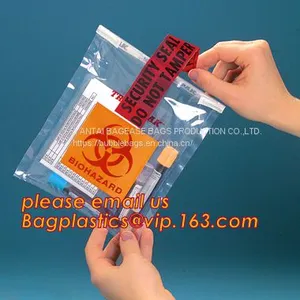 Biohazard Specimen Bags,Zip Specimen Transport Bag, Tear Off Pouch Bags, Attached Document Pouch. Printed Transport Bags thumbnail-2