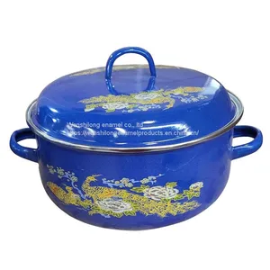 5pcs Vitreous Enamel Pot Enamel Tableware 5 Pcs Enamel Cookware Set thumbnail-5