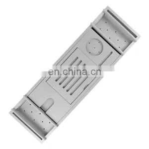 Design Wood Bamboo Silver Luxury Bathtub Caddy Bamboo Bath Tub Tray With Extending Sides Shower Organizer thumbnail-5