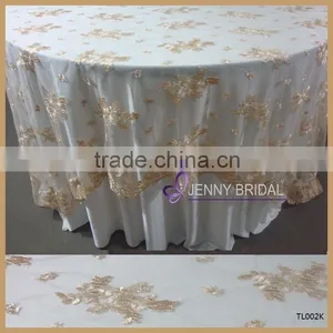 TL002P1(5) Factory Outlet Cheap Wedding White Embroidered Lace Table Overlays thumbnail-3